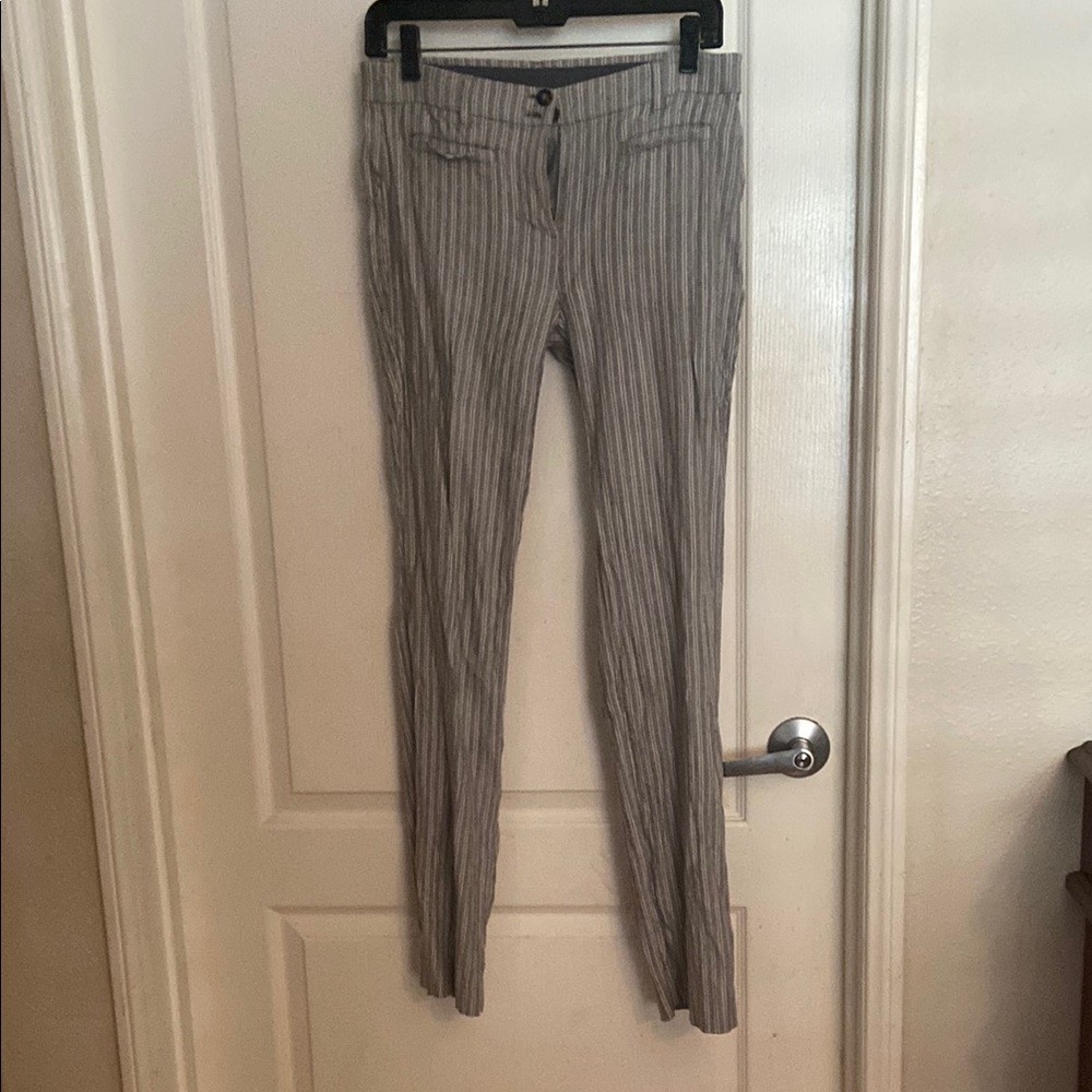 J. Jill Gray Stretch Linen Straight Leg Pants Timeless Style